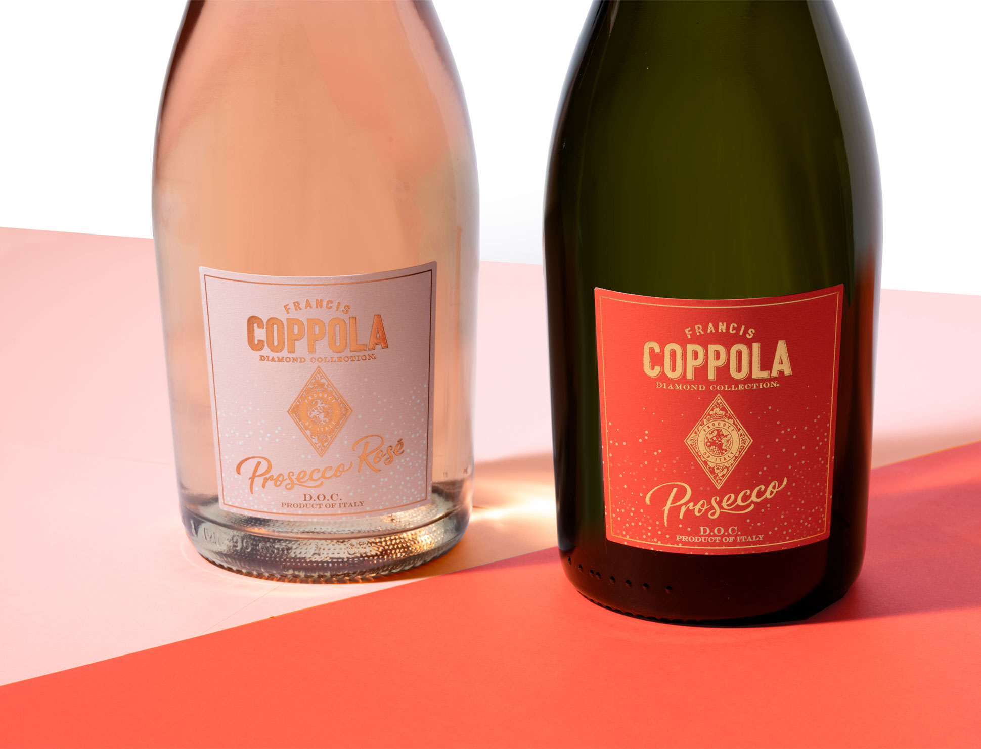 coppola prosecco and prosecco rose labels